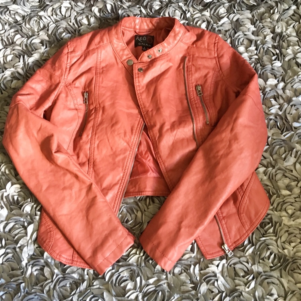 Dusty Rose faux leather jacket